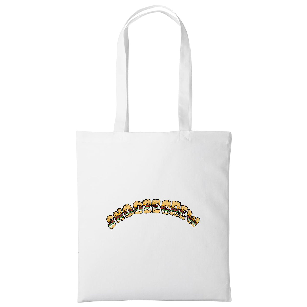 Snooze Burger Tote | White | Shopper Tote Bag
