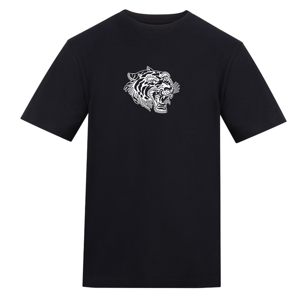 Tigers White Tee | Black | Duzzer 180gsm Regular Fit T-Shirt