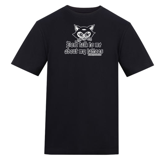 Don’t Talk To Me White Tee | Black | Duzzer 180gsm Regular Fit T-Shirt