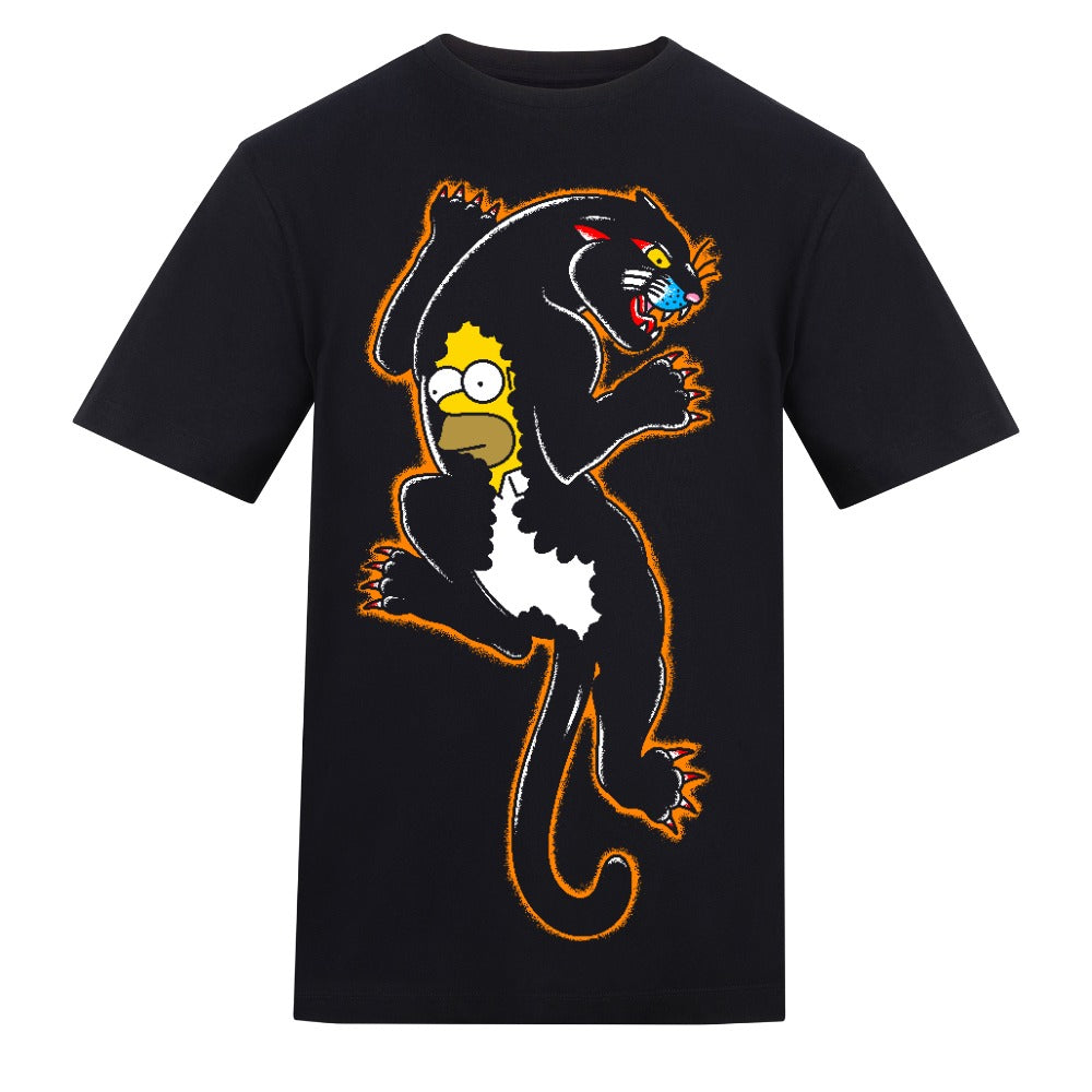 Homer Panther | Black | Rizzer 150gsm Regular Fit T-Shirt - Wrong Crowd Artist merch