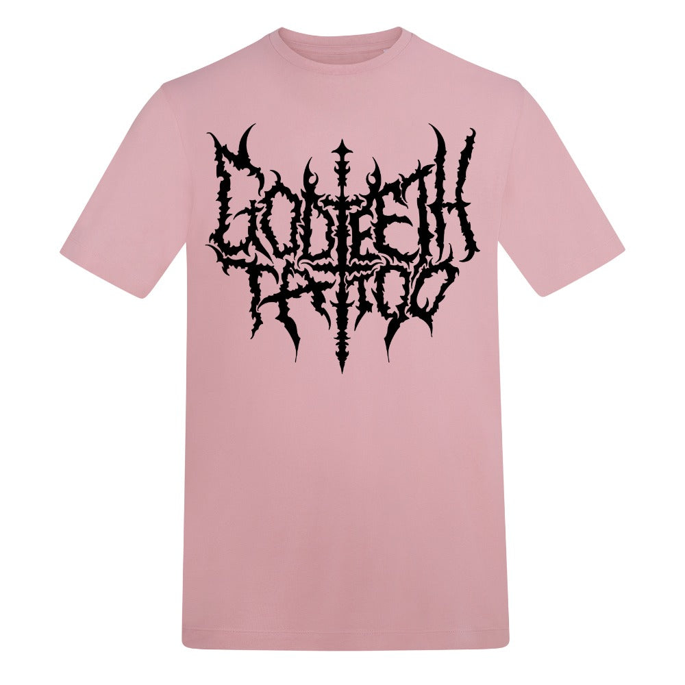 Metal logo | Baby Pink | Rizzer 150gsm Regular Fit T-Shirt - Wrong Crowd Artist merch