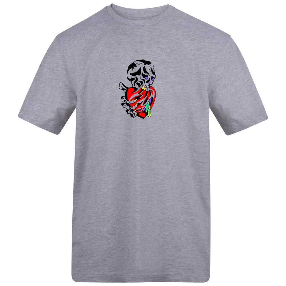 Heart Eater Tee | Heather Grey | Duzzer 180gsm Regular Fit T-Shirt