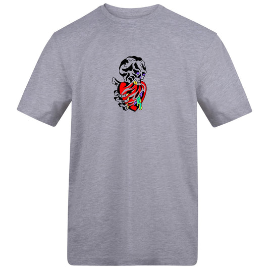Heart Eater Tee | Heather Grey | Duzzer 180gsm Regular Fit T-Shirt