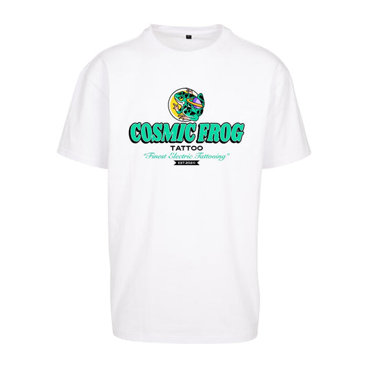 Cosmic Frog Vintage Style Tee | White | Dunker 240gsm Oversized T-Shirt