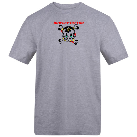 The Skull Colour Tee | Heather Grey | Duzzer 180gsm Regular Fit T-Shirt