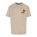 Floral Bird T-Shirt | Wet Sand | Dunker 240gsm Oversized T-Shirt