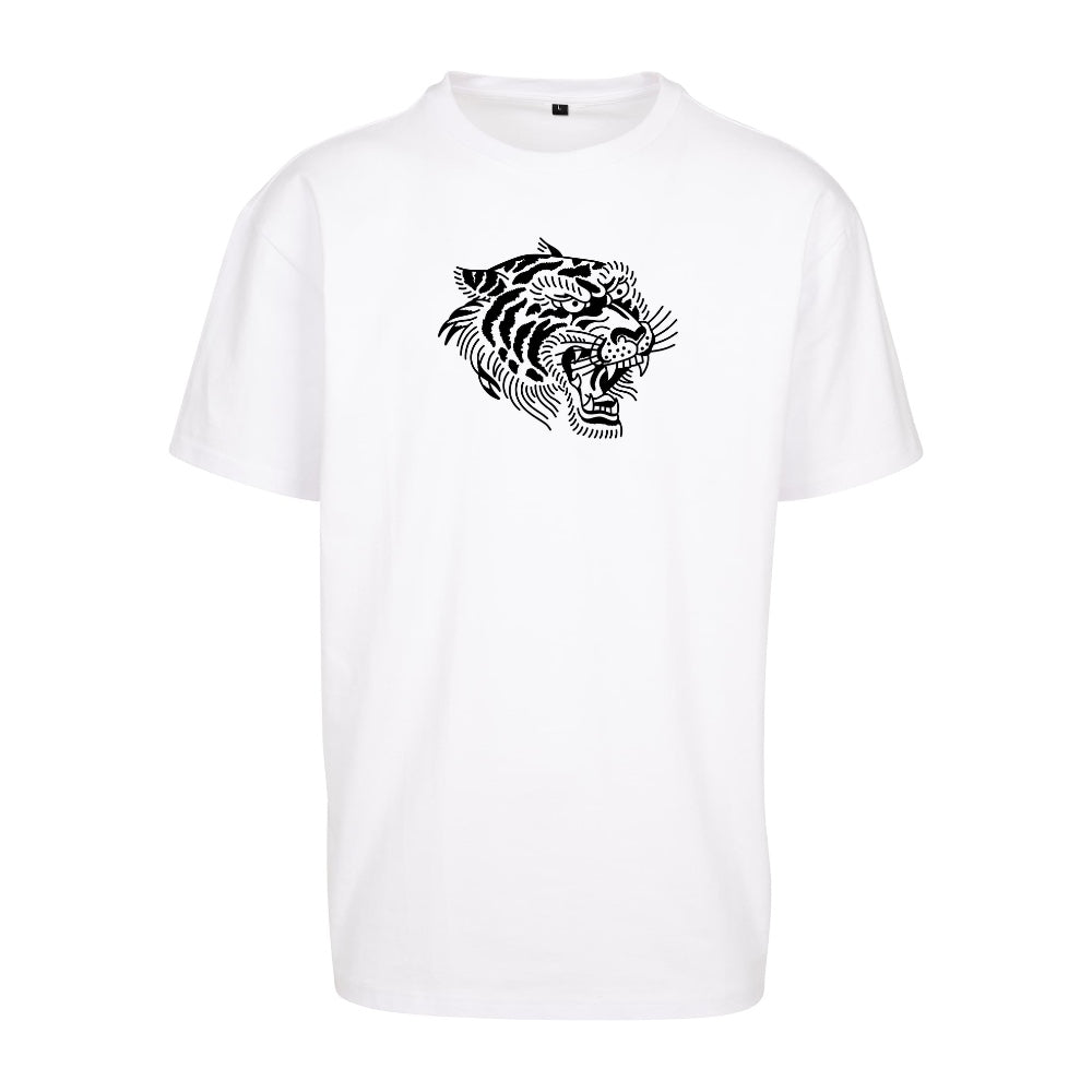 Tigers Black Tee | White | Dunker 240gsm Oversized T-Shirt