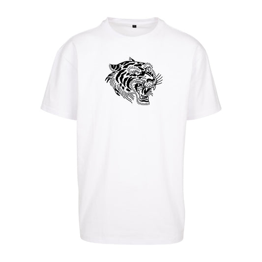 Tigers Black Tee | White | Dunker 240gsm Oversized T-Shirt