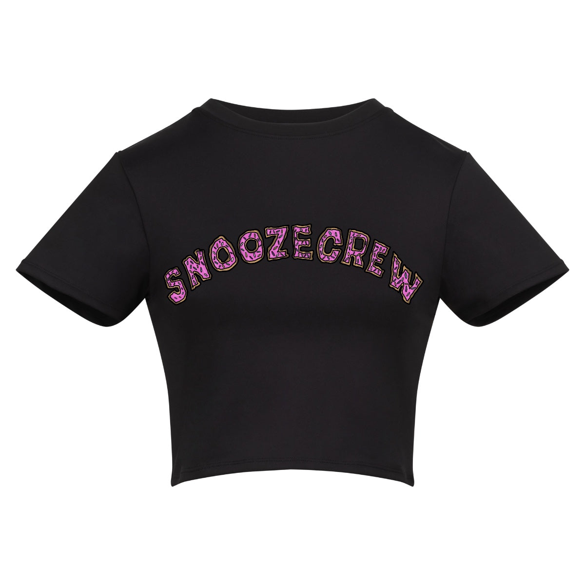 Donut mess with me | Black | Vixen Recycled Womens 240gsm Cropped Tee