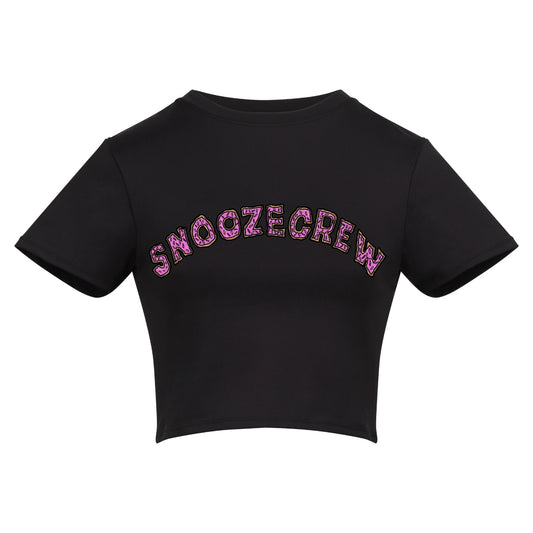 Donut mess with me | Black | Vixen Recycled Womens 240gsm Cropped Tee