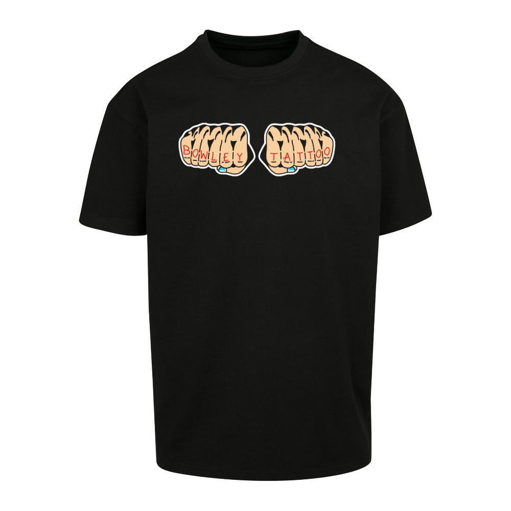Colour Knuckle Tattoo Tee | Black | Dunker 240gsm Oversized T-Shirt