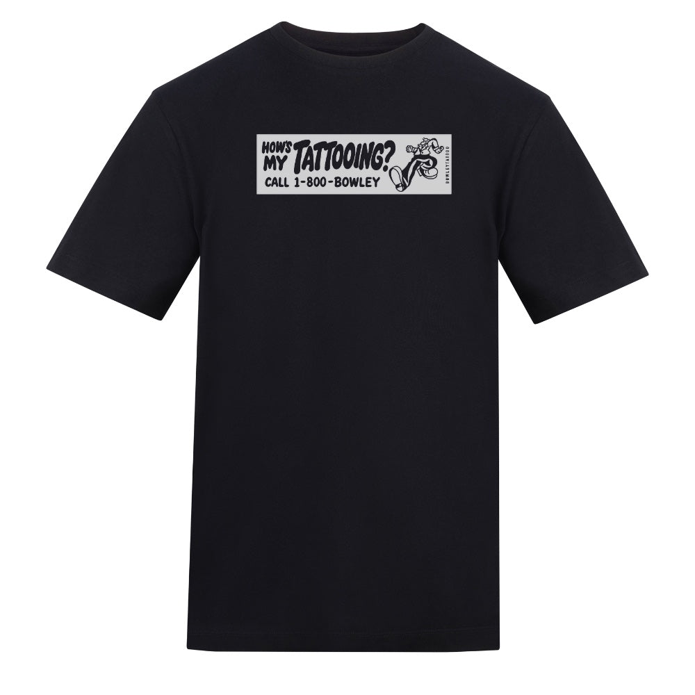 How’s My White Tee | Black | Duzzer 180gsm Regular Fit T-Shirt