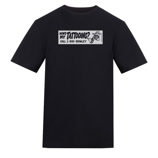 How’s My White Tee | Black | Duzzer 180gsm Regular Fit T-Shirt