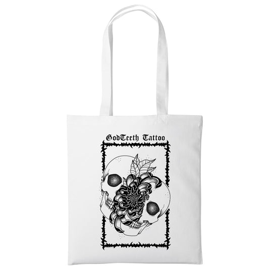 Skullflower tote | White | Shopper Tote Bag