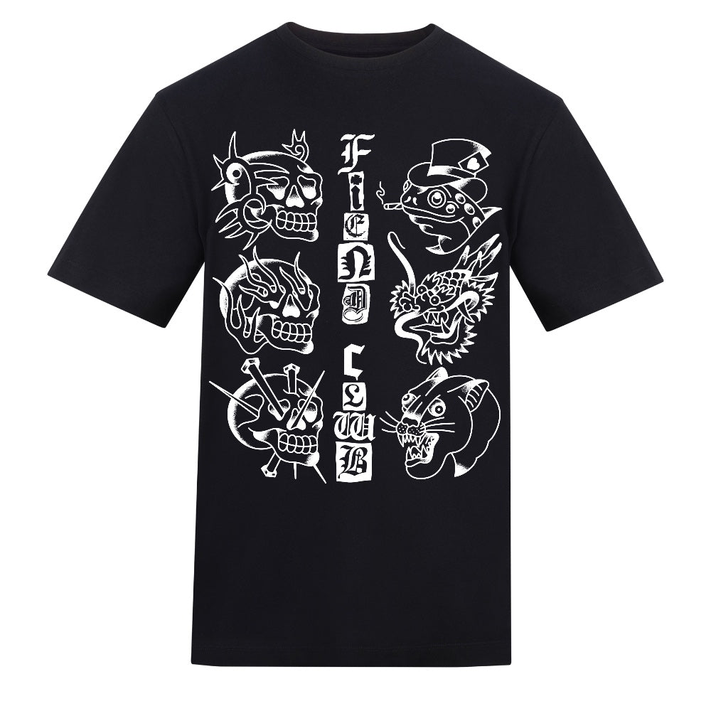 The Fiend Clwb | Black | Rizzer 150gsm Regular Fit T-Shirt - Wrong Crowd Artist merch