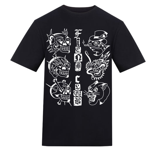 The Fiend Clwb | Black | Rizzer 150gsm Regular Fit T-Shirt - Wrong Crowd Artist merch