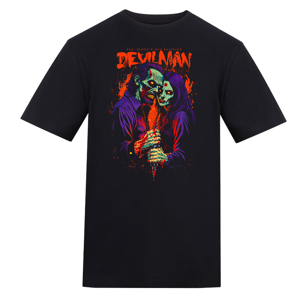 DEVILMAN | Black | Rizzer 150gsm Regular Fit T-Shirt - Wrong Crowd Artist merch