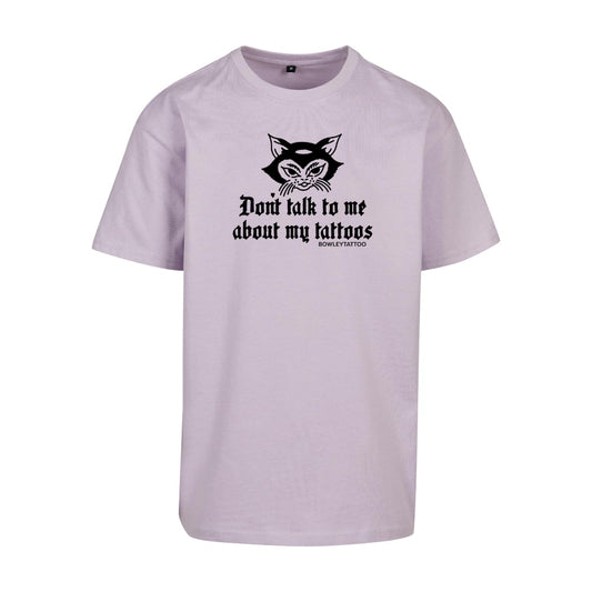 Don’t Talk To Me Black Tee | Lilac | Dunker 240gsm Oversized T-Shirt