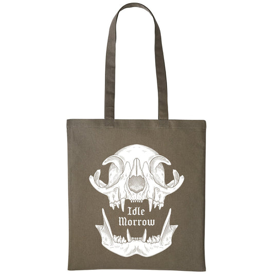 Cat Skull | Olive | Shopper Tote Bag
