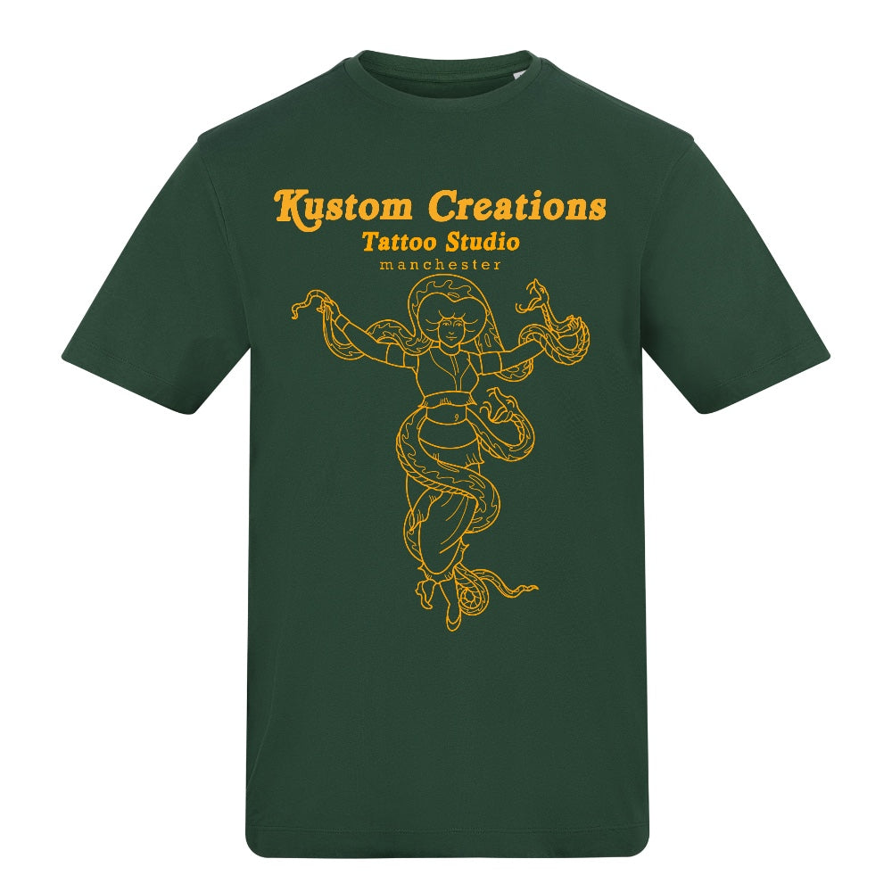 Snake charmer | Bottle Green | Duzzer 180gsm Regular Fit T-Shirt