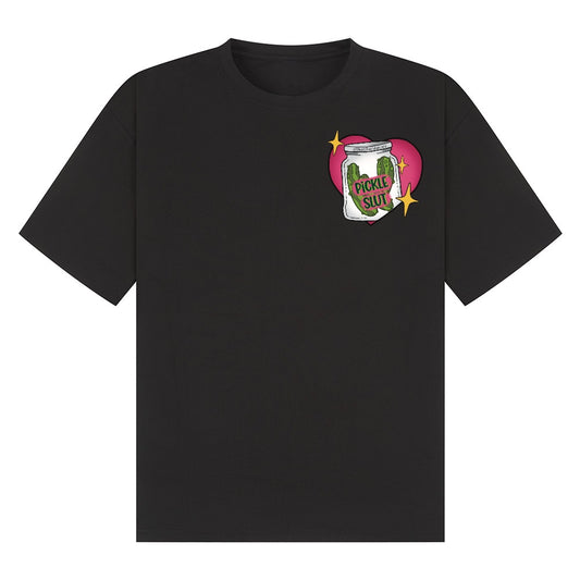 Pickle Slut - Large back print | Black | Breezer 180gsm Oversized T-Shirt