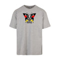 Skull Butterfly Tee | Grey | Dunker 240gsm Oversized T-Shirt - Wrong Crowd Artist merch
