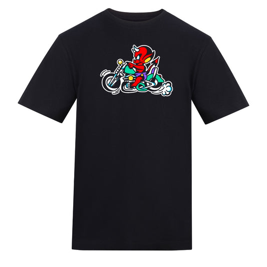 Speed Demon Tee | Black | Duzzer 180gsm Regular Fit T-Shirt - Wrong Crowd Artist merch