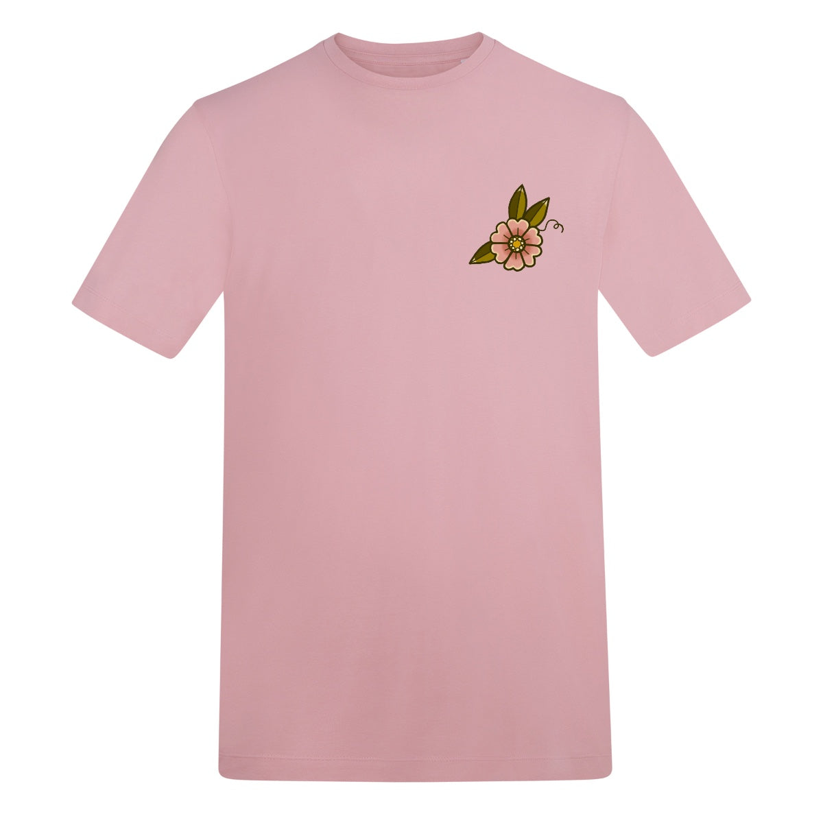 Floral Bird T-Shirt | Baby Pink | Duzzer 180gsm Regular Fit T-Shirt