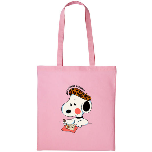 Drawing Snoopy | Light Pink | Shopper Tote Bag