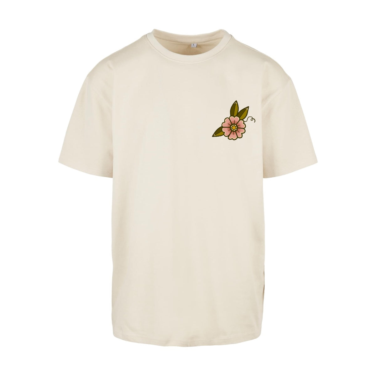 Floral Bird T-Shirt | Sand | Oversized T-Shirt