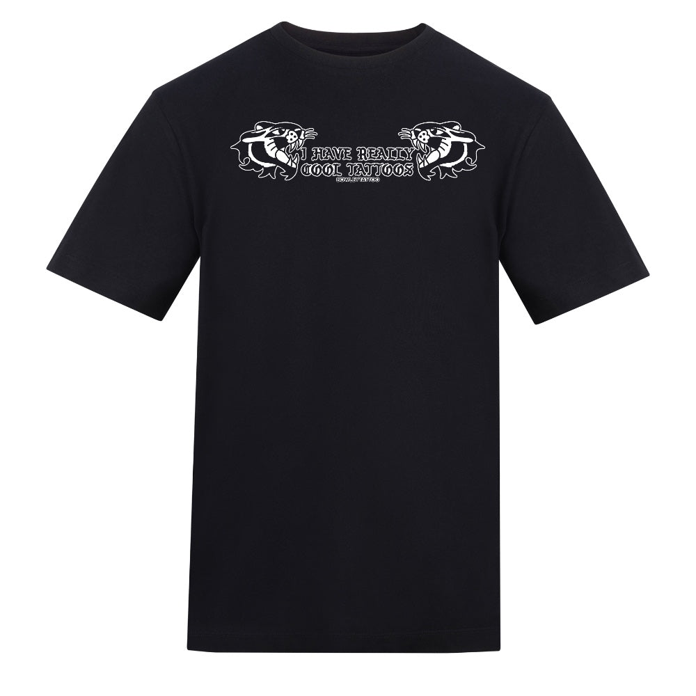 Cool Tattoos White Tee | Black | Duzzer 180gsm Regular Fit T-Shirt